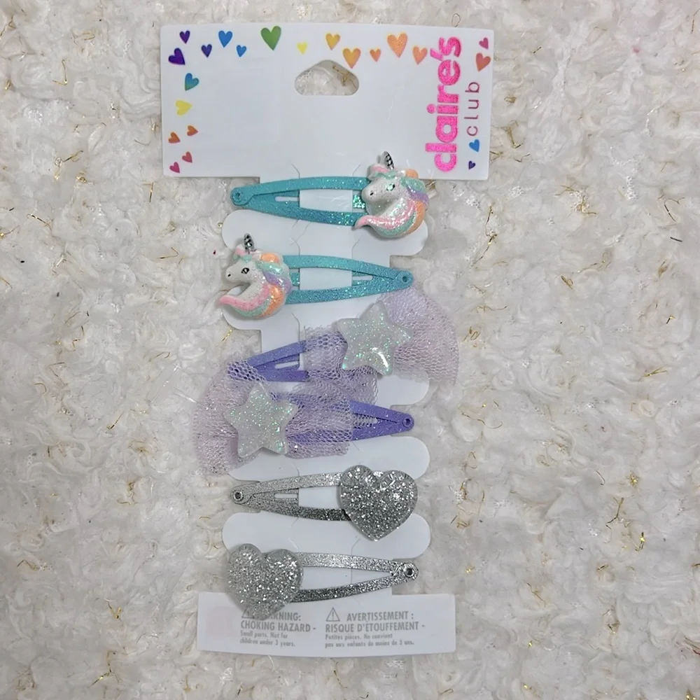 Claire's‎ Glitter Unicorn and Star Hair Clips
